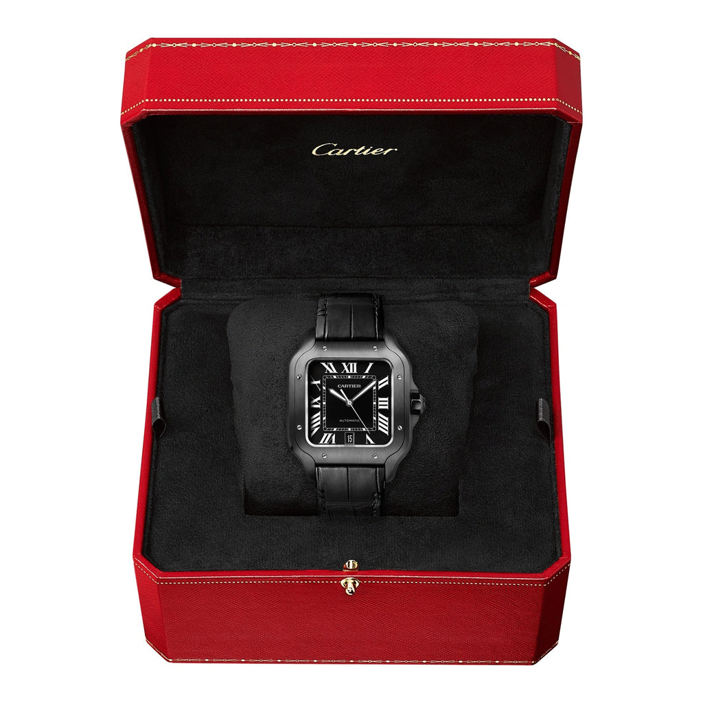 Santos de Cartier Large Model | 40mm, Two-Tone Steel & ADLC, Rubber, Black Dial