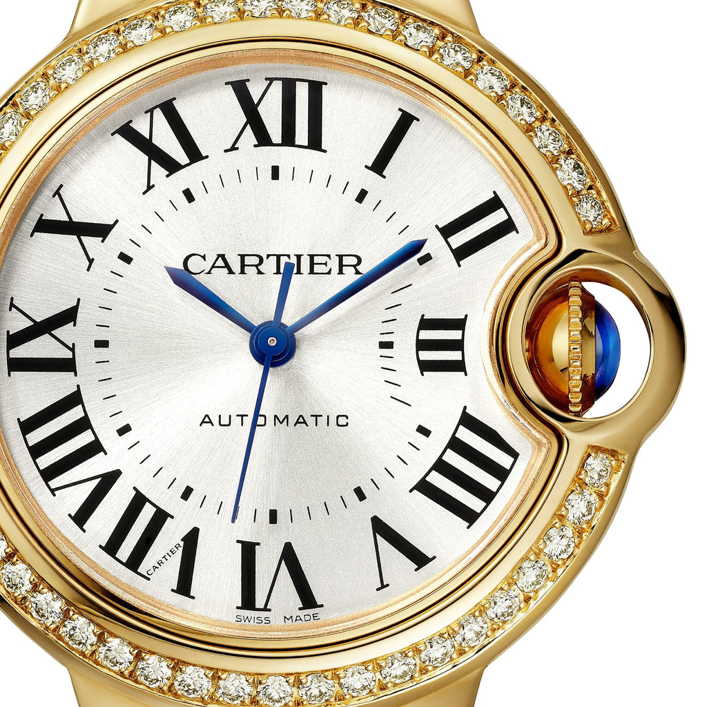 Ballon Bleu de Cartier 33 | 33mm, 18K Yellow Gold, Silver Dial, Yellow Bezel