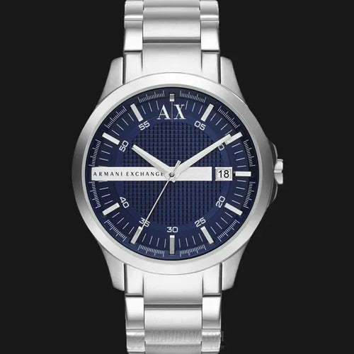 Armani Exchange Hampton AX2132 Men's Chronograph – Blue Dial with Silver Stainless Steel Bracelet