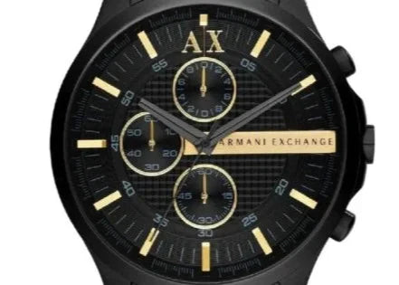 Armani Exchange Hampton AX2164 Men's Chronograph Watch – Black Dial with Black Stainless Steel Strap