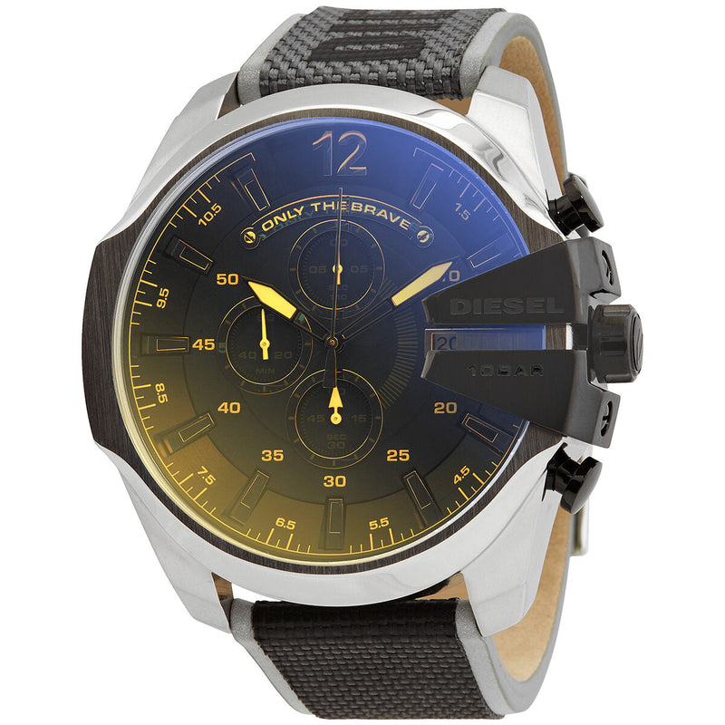 Diesel DZ4523 Mega Chief Chronograph Men's Watch – Black Dial & Grey Nylon Strap