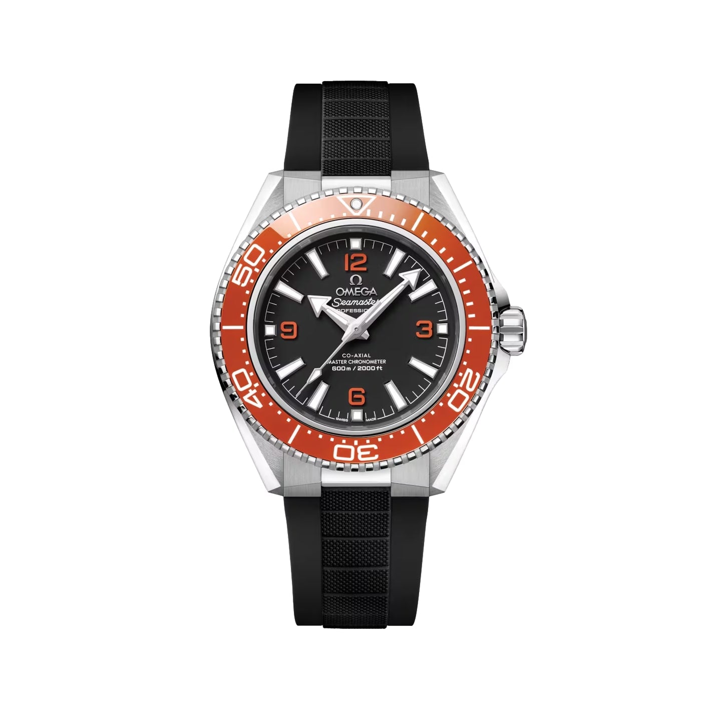 OMEGA Seamaster Planet Ocean 600M 42mm - Black and Orange on Black Rubber Strap